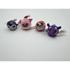 Claire's Exclusive Squeezamals Micro Mini Plush Ball Animals Lot Set of 4 Xmas